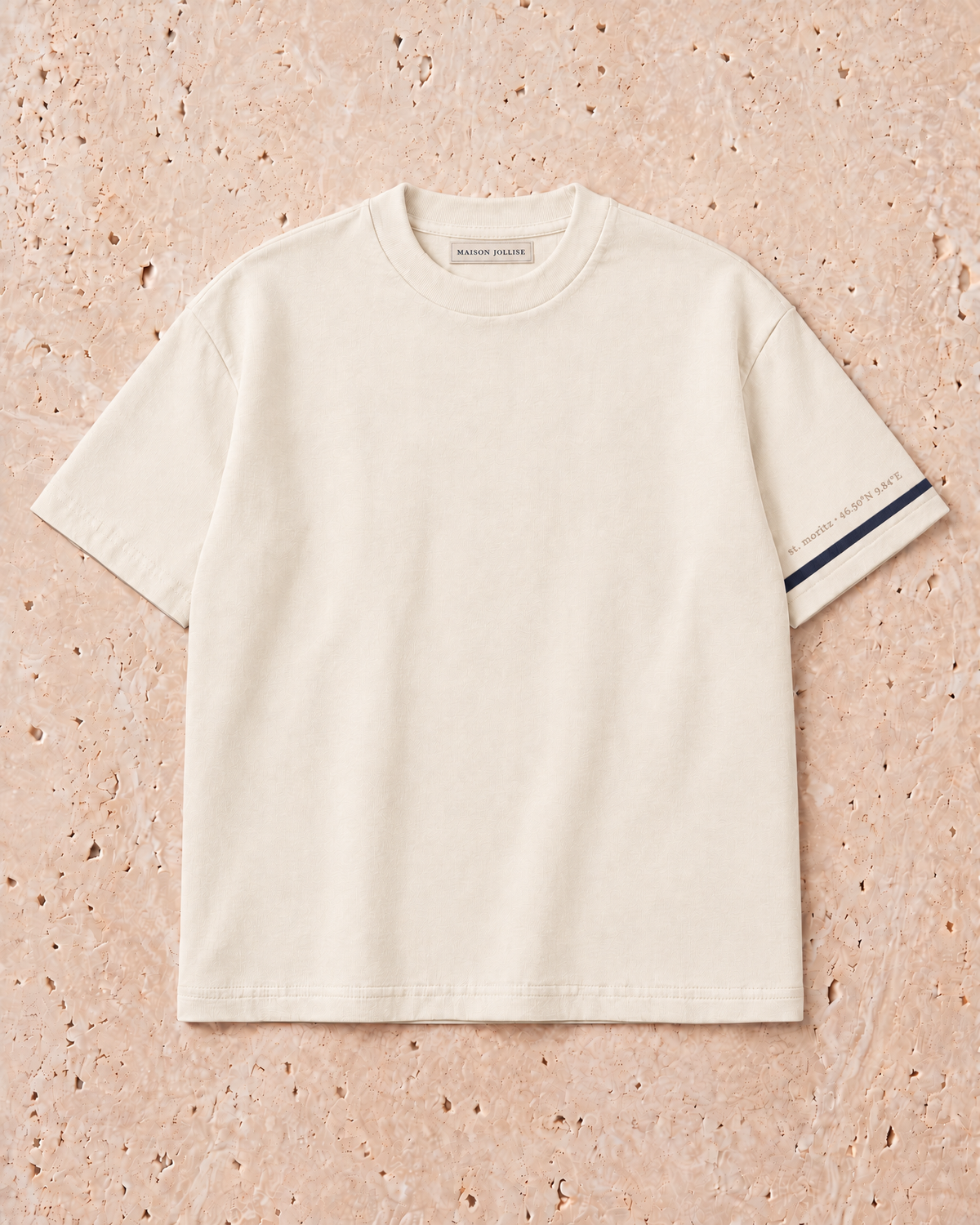 the heavyweight tee in ivory · st. moritz — flat lay