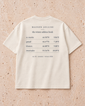 the winter address book tee in ivory — back print