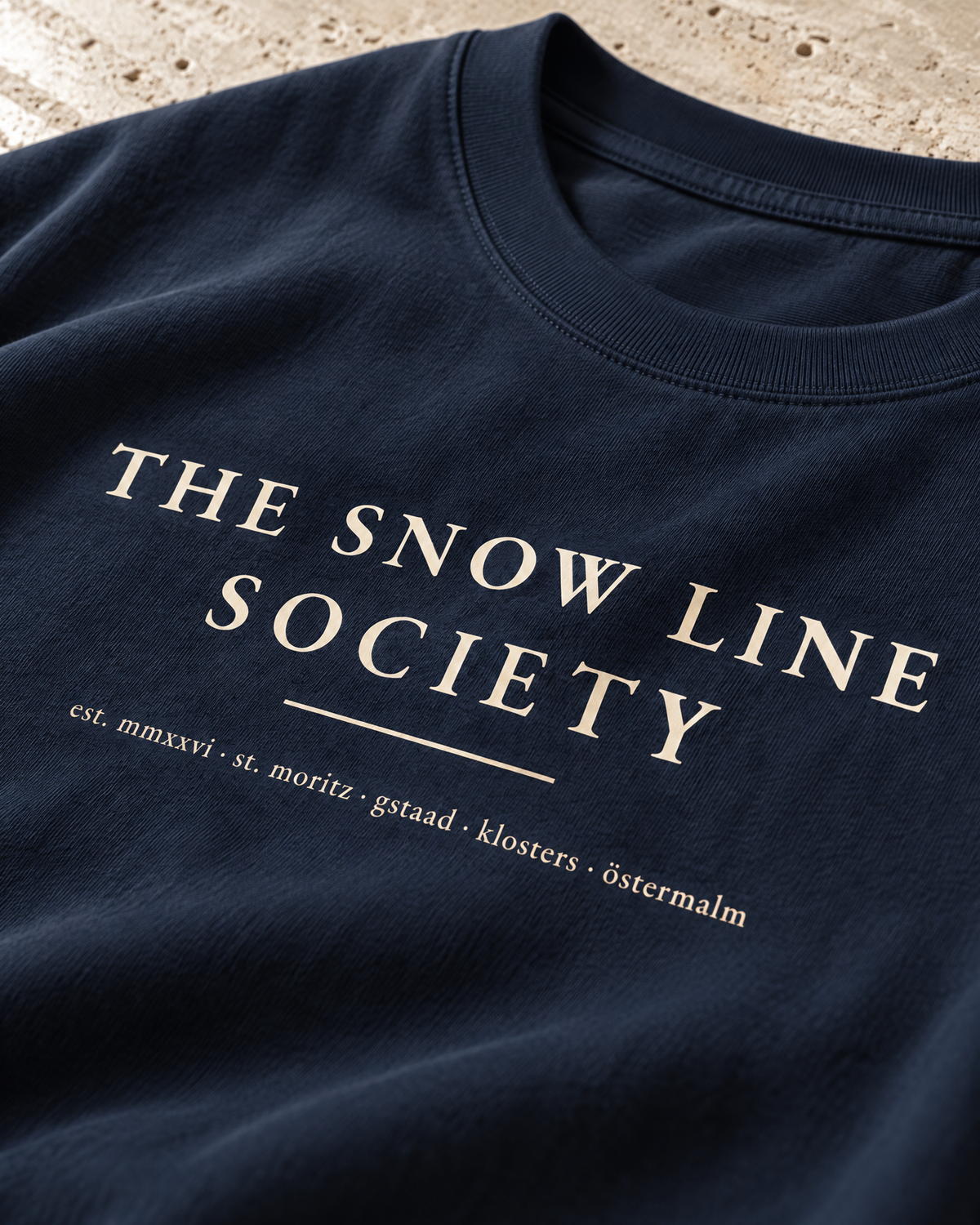 the snow line society tee — print detail