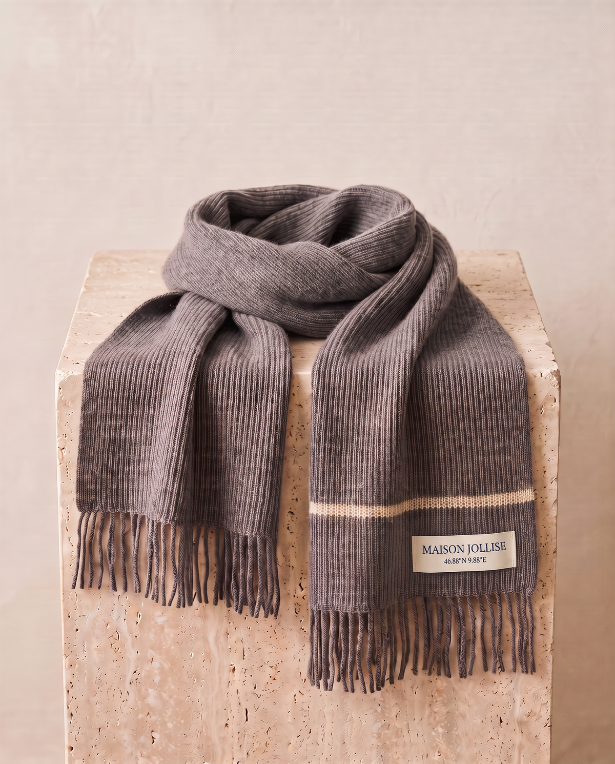 the snow line cashmere scarf in charcoal · klosters