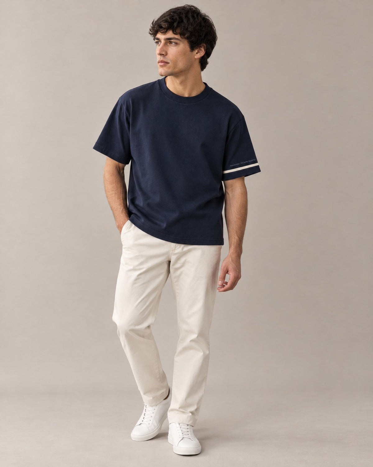 the heavyweight tee in navy · östermalm — on him