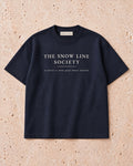 the snow line society tee in navy — front